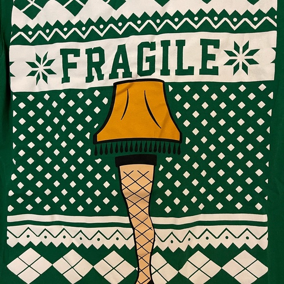 Green Graphic T-Shirt with Unique Design Leg lamp from Christmas Story - Picture 2 of 4
